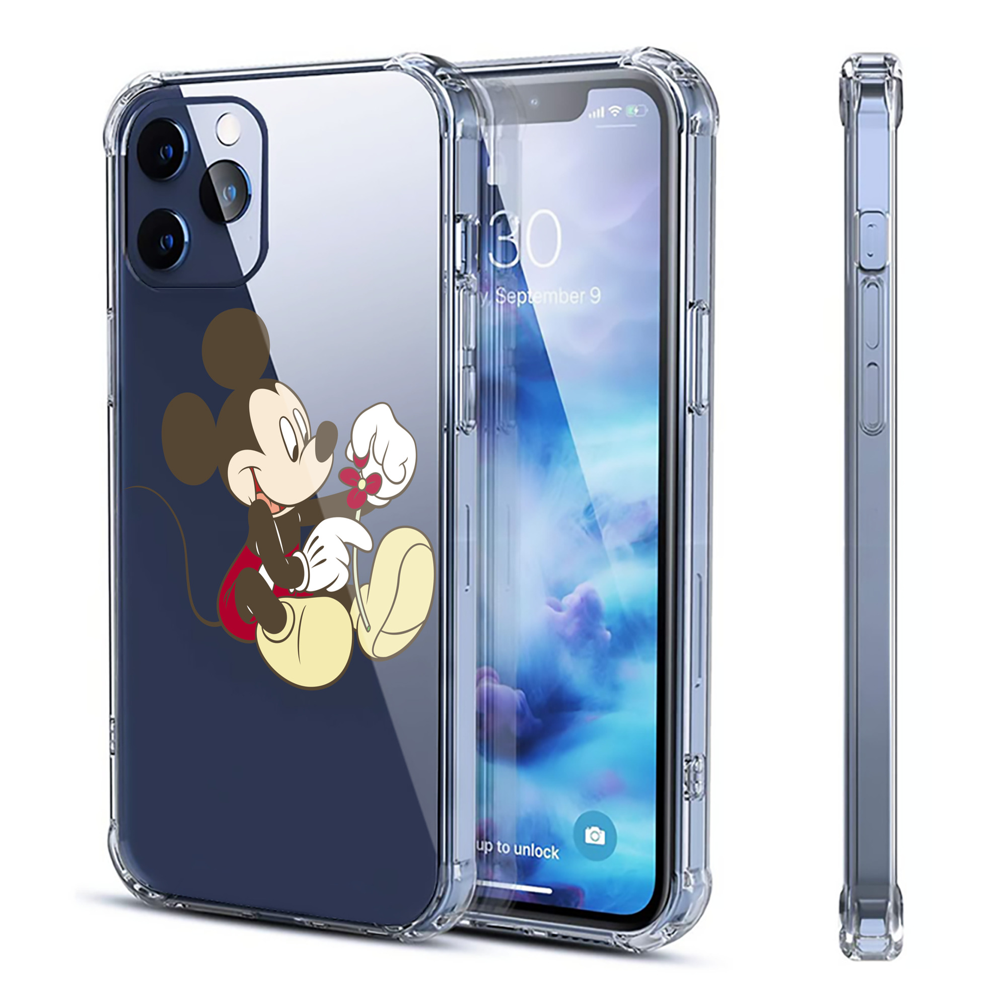 （画像用） ミッキーマウス Mickey Mouse 【iPhone 12シリーズ対応】透明スマホケース（クリアソフトケース）